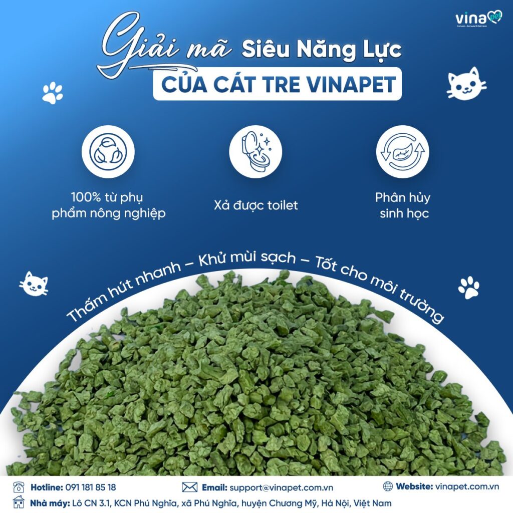 Cát mèo làm từ tre Vinapet